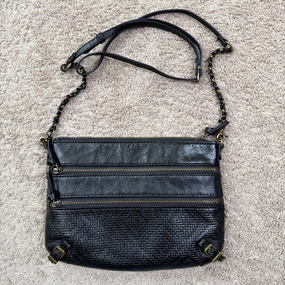 The Sak Crossbody Purse Black Leather Hobo Shoulder Bag Y2K Punk Goth Grunge
